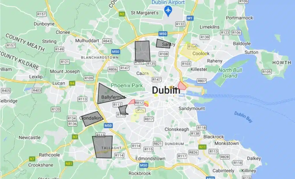 Risk Areas for Riders in Dublin