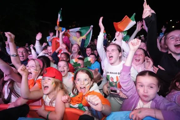 celebrations of Harrington's Olympic Gold Medal